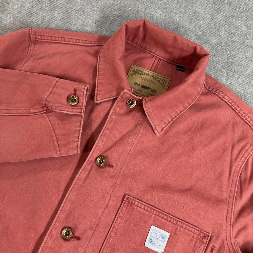 Vintage Gap Work Force Chore Jacket Pink S Barn Retro Denim Western Classic